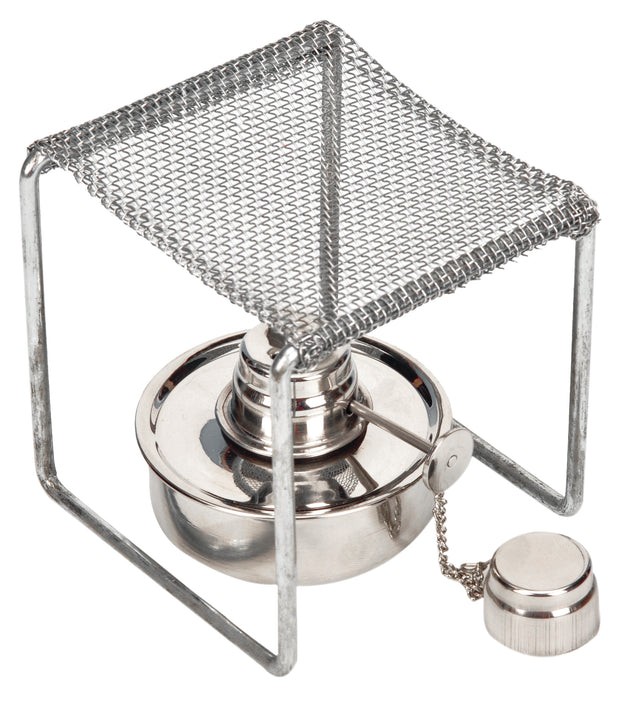 SOPORTE PARA MECHERO DE ALCOHOL DE ACERO CROMADO EISCO